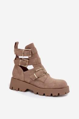 Botki Model Helisse 7631A Beige Zamsz - Step in style Step in style