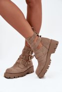 Botki Model Helisse 7631A Beige Zamsz - Step in style Step in style
