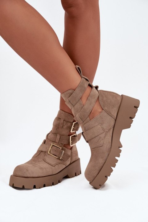 Botki Model Helisse 7631A Beige Zamsz - Step in style Step in style Botki Model Helisse 7631A Beige Zamsz - Step in style Step in style