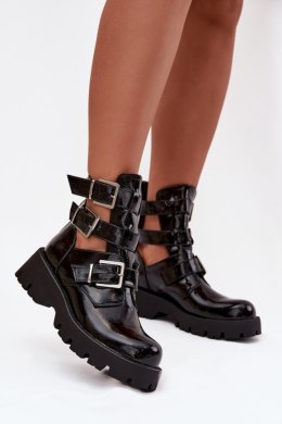 Botki Model Helisse 7631A Black Lakier - Step in style Step in style