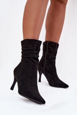 Botki Model Ulisse 8746 Black Zamsz - Step in style Step in style
