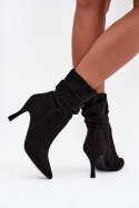 Botki Model Ulisse 8746 Black Zamsz - Step in style Step in style