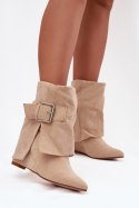 Botki Model Vortinia 1690A Beige Zamsz - Step in style Step in style