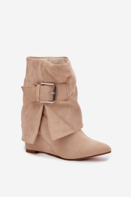 Botki Model Vortinia 1690A Beige Zamsz - Step in style Step in style