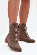 Botki Model Zazoo 3085 Dark Beige - Step in style Step in style Botki Model Zazoo 3085 Dark Beige - Step in style Step in style