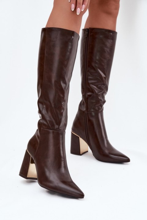 Kozaki Model Alessine 7661A Czekolada - Step in style Step in style Kozaki Model Alessine 7661A Czekolada - Step in style Step in style