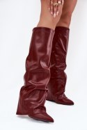 Kozaki Model Elivira CLS-531 Bordo Skóra - Step in style Step in style