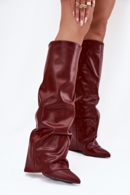 Kozaki Model Elivira CLS-531 Bordo Skóra - Step in style Step in style