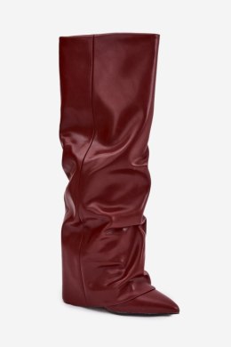 Kozaki Model Elivira CLS-531 Bordo Skóra - Step in style Step in style