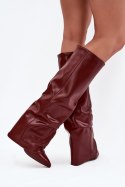Kozaki Model Elivira CLS-531 Bordo Skóra - Step in style Step in style