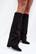 Kozaki Model Elivira CLS-532 Black Zamsz - Step in style Step in style
