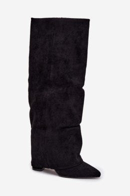 Kozaki Model Elivira CLS-532 Black Zamsz - Step in style Step in style