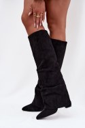 Kozaki Model Elivira CLS-532 Black Zamsz - Step in style Step in style