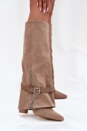 Kozaki Model Jolivine 2502A-1 Beige Zamsz - Step in style Step in style
