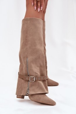 Kozaki Model Jolivine 2502A-1 Beige Zamsz - Step in style Step in style