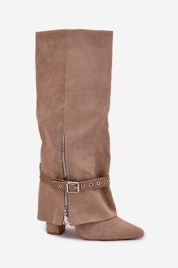 Kozaki Model Jolivine 2502A-1 Beige Zamsz - Step in style Step in style