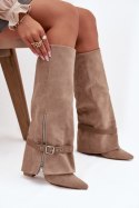 Kozaki Model Jolivine 2502A-1 Beige Zamsz - Step in style Step in style