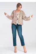 Sweter Damski Model M1094 White/Beige - Figl Figl Sweter Damski Model M1094 White/Beige - Figl Figl