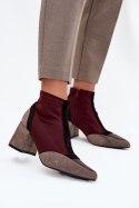 Botki Model Delvane C-855 Bordo - Step in style Step in style