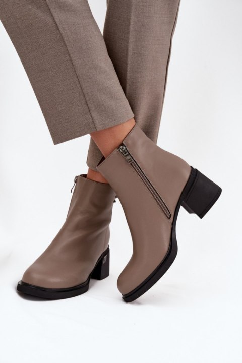 Botki Model Vinceza 91159 Dark Beige - Step in style Step in style Botki Model Vinceza 91159 Dark Beige - Step in style Step in style