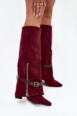 Kozaki Model Jolivine 2502A-1 Bordo Zamsz - Step in style Step in style