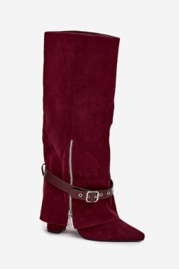 Kozaki Model Jolivine 2502A-1 Bordo Zamsz - Step in style Step in style