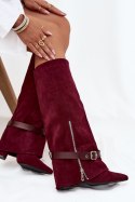 Kozaki Model Jolivine 2502A-1 Bordo Zamsz - Step in style Step in style