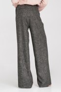 Spodnie z zakładkami wide leg SD116 Black Melange - Nife Nife