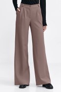 Spodnie z zakładkami wide leg SD127 Mocca - Nife Nife