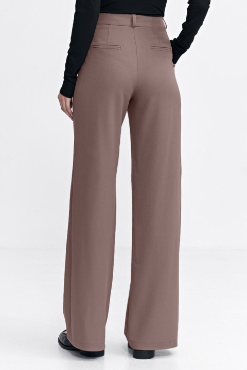 Spodnie z zakładkami wide leg SD127 Mocca - Nife Nife Spodnie z zakładkami wide leg SD127 Mocca - Nife Nife