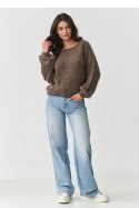 Sweter Damski Model S168 Mocca - Makadamia Makadamia