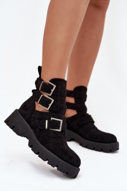 Botki Model Helisse 7631A Black Zamsz - Step in style Step in style