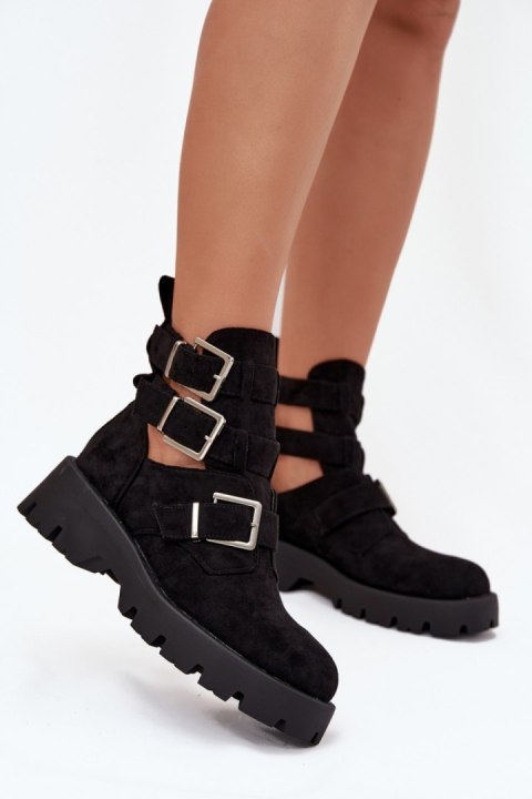 Botki Model Helisse 7631A Black Zamsz - Step in style Step in style