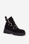 Botki Model Helisse 7631A Black Zamsz - Step in style Step in style