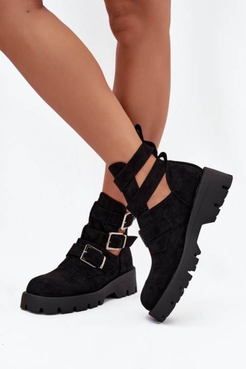 Botki Model Helisse 7631A Black Zamsz - Step in style Step in style Botki Model Helisse 7631A Black Zamsz - Step in style Step in style