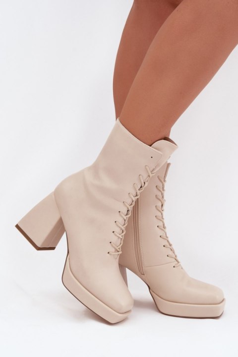 Botki Model Juvina JA-25 Light Beige - Step in style Step in style Botki Model Juvina JA-25 Light Beige - Step in style Step in style