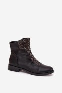 Botki Model Labise ASA62-16 Black Flowers - Step in style Step in style