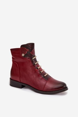 Botki Model Labise ASA62-16 Bordo wzór - Step in style Step in style