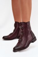 Botki Model Pravienne ASA62-120 Bordo - Step in style Step in style