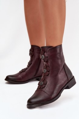 Botki Model Pravienne ASA62-120 Bordo - Step in style Step in style