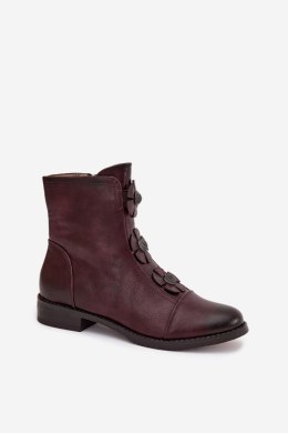 Botki Model Pravienne ASA62-120 Bordo - Step in style Step in style