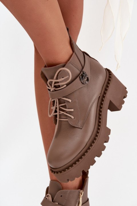 Botki Model Zazoo 60557 Dark Beige - Step in style Step in style Botki Model Zazoo 60557 Dark Beige - Step in style Step in style