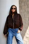 Kurtka Damska Model Vivara CBR KUR0032 Dark Brown - Roco Fashion Roco Fashion Kurtka Damska Model Vivara CBR KUR0032 Dark Brown - Roco Fashion Roco Fashion