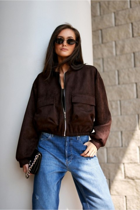 Kurtka Damska Model Vivara CBR KUR0032 Dark Brown - Roco Fashion Roco Fashion Kurtka Damska Model Vivara CBR KUR0032 Dark Brown - Roco Fashion Roco Fashion