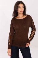 Sweter Damski Model MI-SW-1606.96 Dark Brown - Italy Moda Italy Moda Sweter Damski Model MI-SW-1606.96 Dark Brown - Italy Moda Italy Moda
