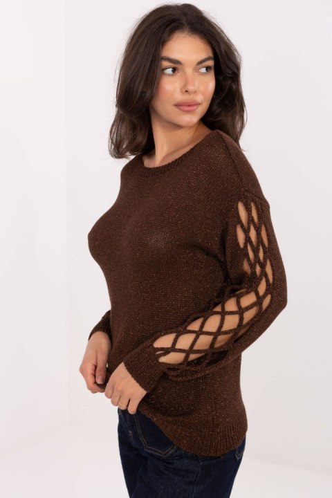 Sweter Damski Model MI-SW-1606.96 Dark Brown - Italy Moda Italy Moda Sweter Damski Model MI-SW-1606.96 Dark Brown - Italy Moda Italy Moda