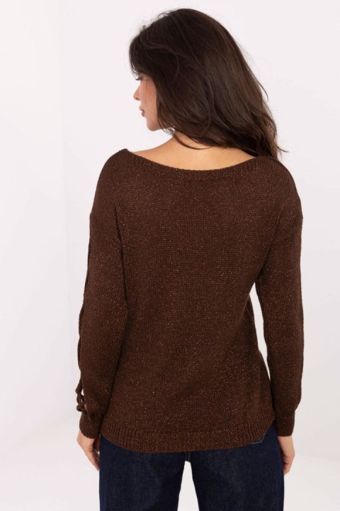 Sweter Damski Model MI-SW-1606.96 Dark Brown - Italy Moda Italy Moda Sweter Damski Model MI-SW-1606.96 Dark Brown - Italy Moda Italy Moda