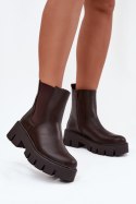 Sztyblety Model Fivienne WZ-115 Brown Skóra - Step in style Step in style