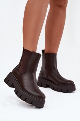 Sztyblety Model Fivienne WZ-115 Brown Skóra - Step in style Step in style