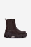 Sztyblety Model Fivienne WZ-115 Brown Skóra - Step in style Step in style